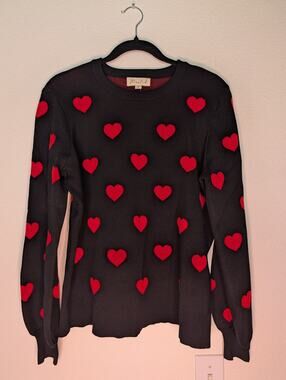 Marled NWT Thick Soft Heart Sweater L Valentine's Romantic
